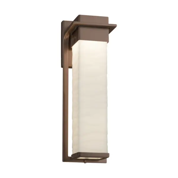 Collection: Porcelina Finish: Dark Bronze Glass: Faux Porcelain Resin Width: 5.00" Height: 16.50" Extension from Wall: 5.50" Top to Outlet: 2.75" Maximum Wattage: 14.00 W Light Source: LED Light Output: 1190.00 lm Color Temperature: 3000 K CRI: 90 Safety Listing: ETL Safety Rating: Wet LED