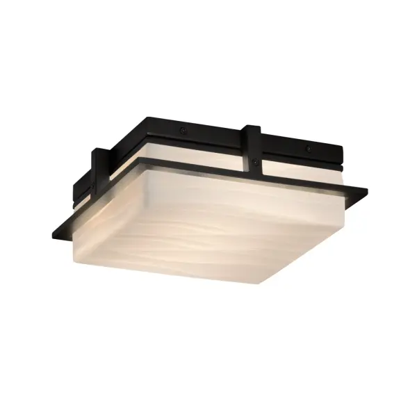 Collection: Porcelina Finish: Matte Black Glass: Faux Porcelain Resin Width: 10.00" Height: 3.50" Length: 10.00" Maximum Wattage: 18.00 W Light Source: LED Light Output: 1440.00 lm Safety Listing: ETL Safety Rating: Wet LED