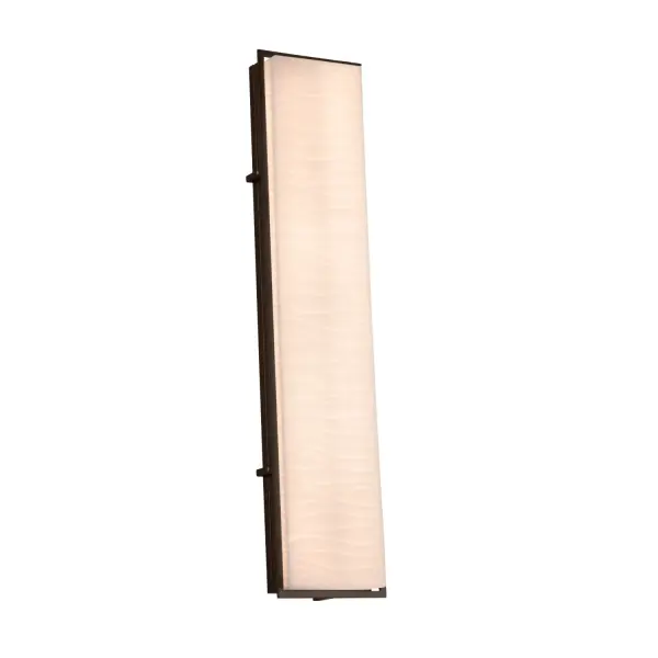 Collection: Porcelina Finish: Dark Bronze Glass: Faux Porcelain Resin Width: 8.00" Height: 36.00" Extension from Wall: 3.50" Top to Outlet: 18.00" Maximum Wattage: 32.00 W Light Source: LED Light Output: 2560.00 lm Safety Listing: ETL Safety Rating: Wet ADA LED