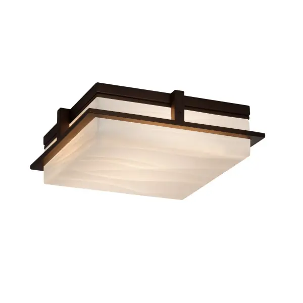 Collection: Porcelina Finish: Dark Bronze Glass: Faux Porcelain Resin Width: 14.00" Height: 4.00" Length: 14.00" Maximum Wattage: 22.00 W Light Source: LED Light Output: 1760.00 lm Safety Listing: ETL Safety Rating: Wet LED