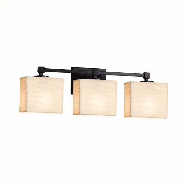 Collection: Porcelina Finish: Matte Black Glass: Faux Porcelain Resin Notes: This fixture can be installed as an uplight or downlight Width: 23.50" Height: 7.25" Extension from Wall: 5.25" Top to Outlet: 5.00" Number of Bulbs: 3 Maximum Wattage: 60.00 W Bulb Type: B13 Torpedo Safety Listing: Damp Safety Rating: Damp