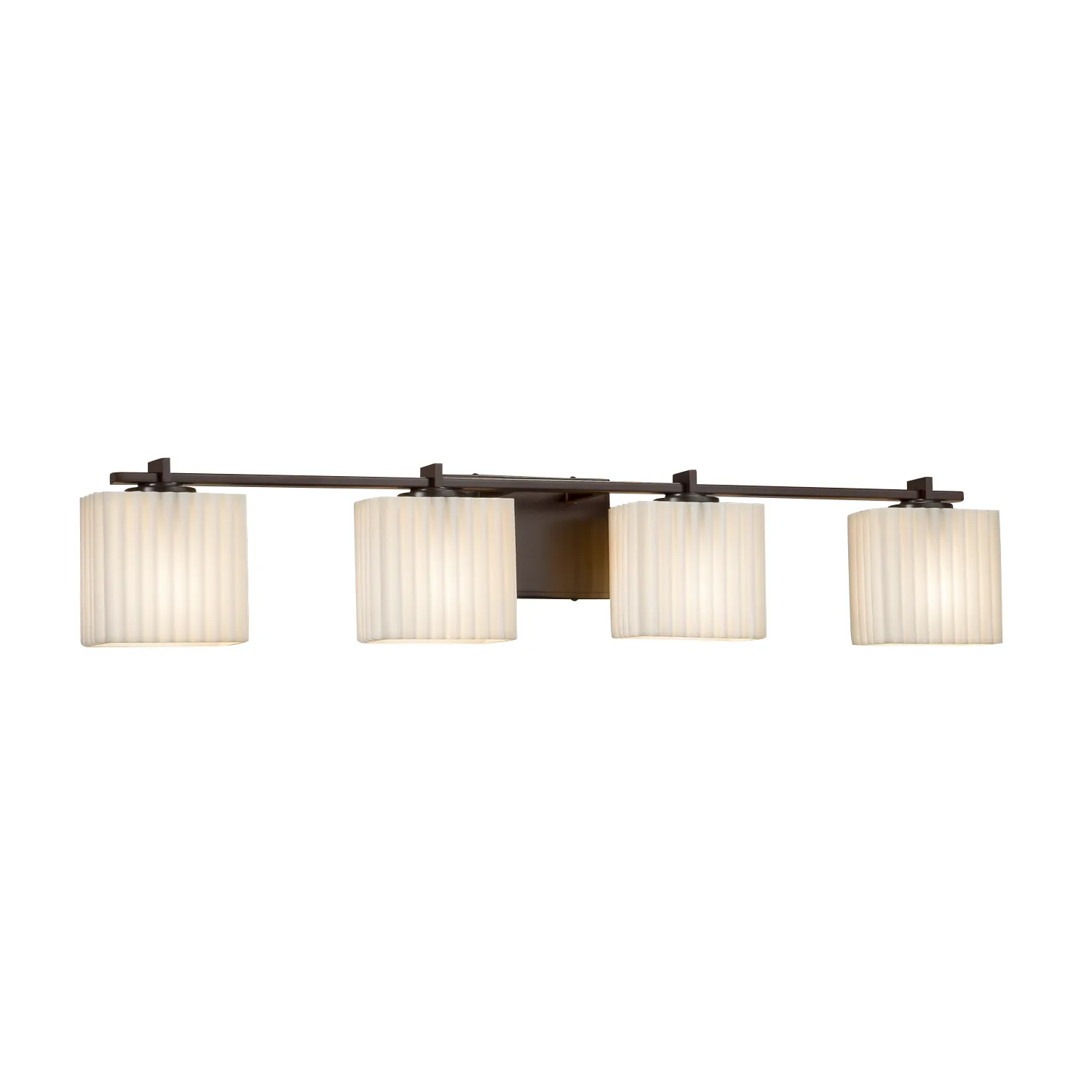 Porcelina Four Light Bath Bar in Dark Bronze