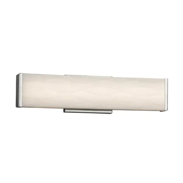 Collection: Porcelina Finish: Polished Chrome Glass: Faux Porcelain Resin Width: 18.50" Height: 4.50" Extension from Wall: 2.50" Maximum Wattage: 18.00 W Light Source: LED Light Output: 1530.00 lm Color Temperature: 3000 K CRI: 90 Safety Listing: ETL Safety Rating: Damp ADA LED
