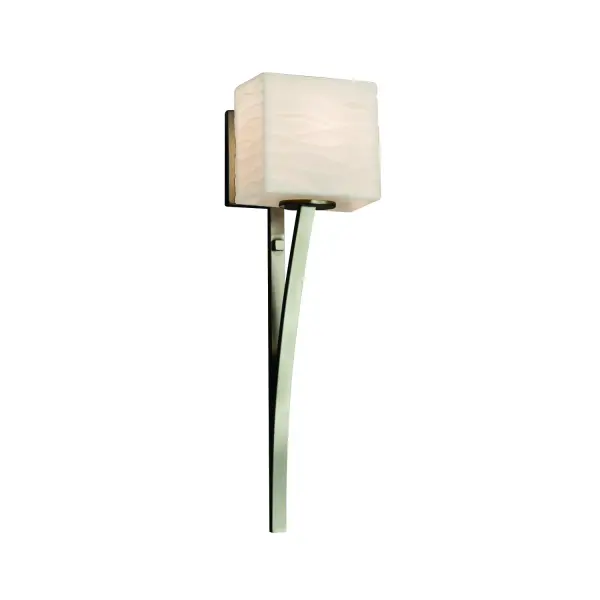 Collection: Porcelina Finish: Brushed Nickel Glass: Faux Porcelain Resin Width: 5.50" Height: 20.25" Extension from Wall: 5.75" Top to Outlet: 3.25" Number of Bulbs: 1 Maximum Wattage: 60.00 W Bulb Type: B13 Torpedo Safety Listing: Damp Safety Rating: Damp