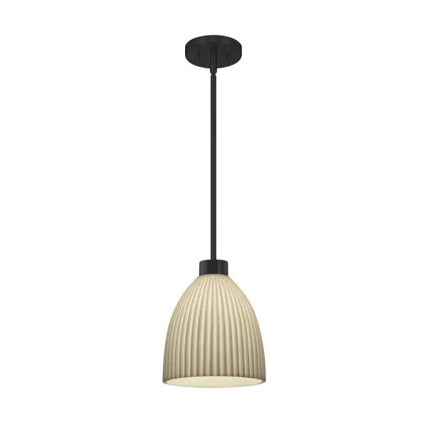 Collection: Porcelina Finish: Matte Black Glass: Faux Porcelain Resin Width: 10.50" Height: 11.00" Canopy: 5" Dia. x 0.75" H Number of Bulbs: 1 Maximum Wattage: 60.00 W Bulb Type: B13 Torpedo Bulb Base: E26 Voltage: 120.00 V Safety Listing: UL/ETL Safety Rating: Damp