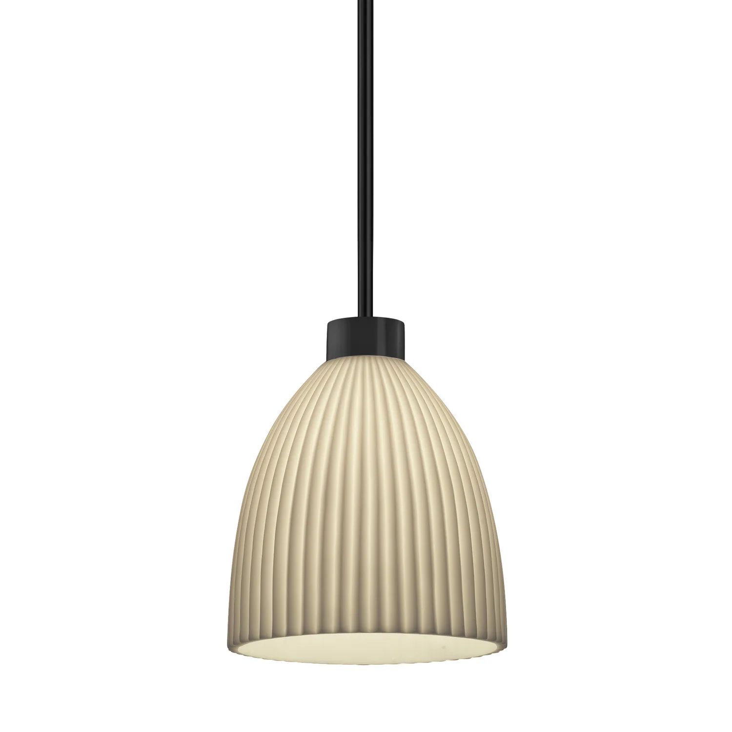 Porcelina One Light Pendant in Matte Black