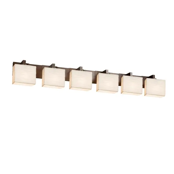 Collection: Porcelina Finish: Dark Bronze Glass: Faux Porcelain Resin Notes: This fixture can be installed as an uplight or downlight Width: 55.50" Height: 7.25" Extension from Wall: 6.50" Top to Outlet: 4.75" Number of Bulbs: 6 Maximum Wattage: 60.00 W Bulb Type: B13 Torpedo Safety Listing: Damp Safety Rating: Damp