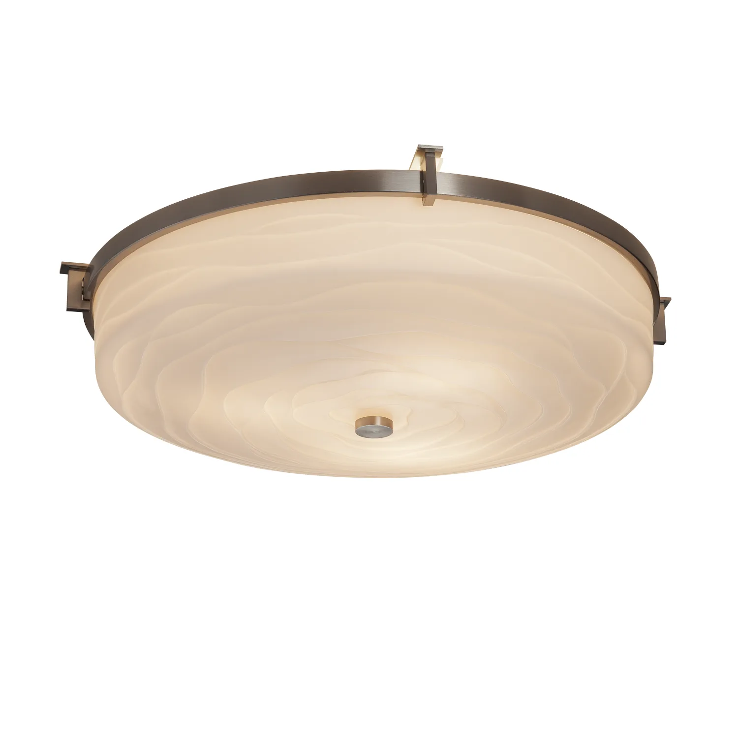 Porcelina Three Light Flush-Mount in Brushed Nickel