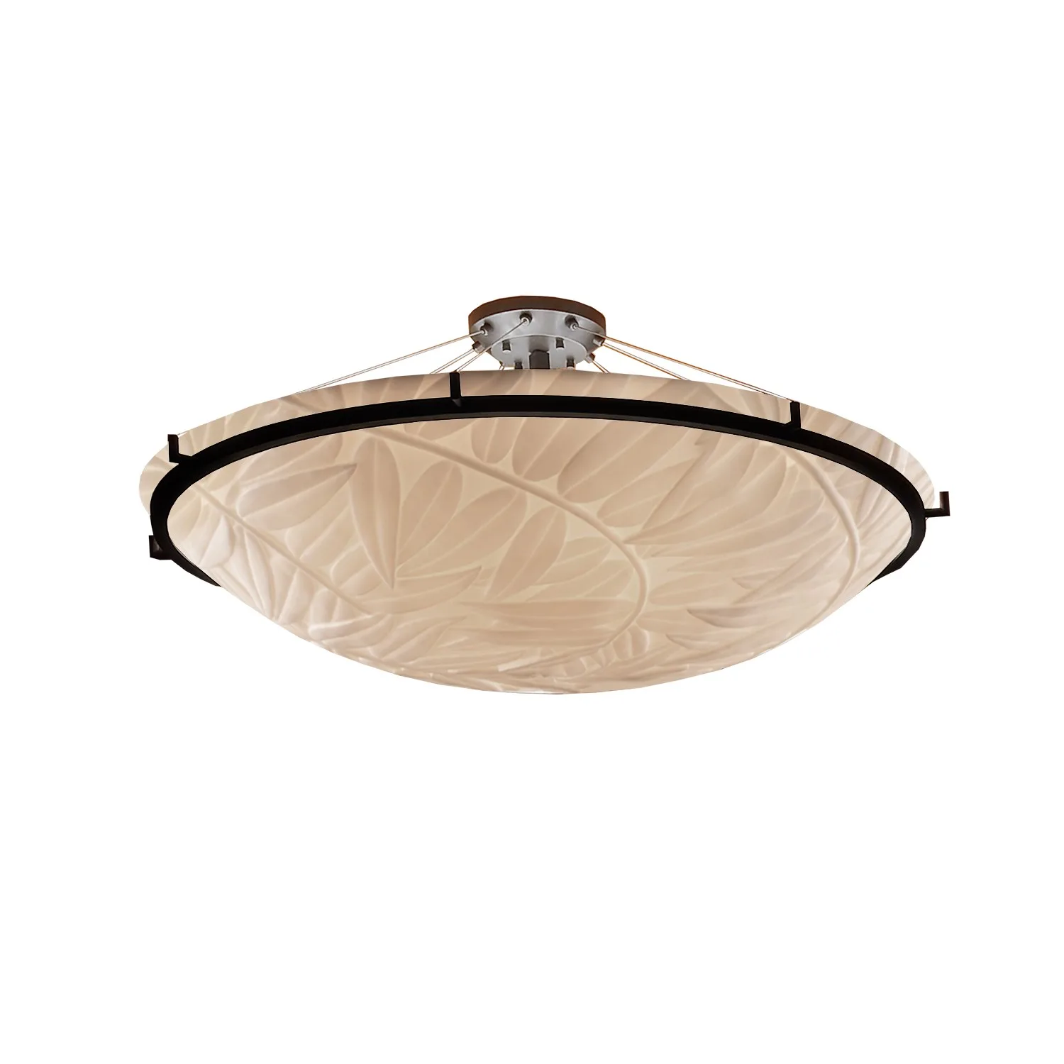 Porcelina Eight Light Semi-Flush Mount in Dark Bronze
