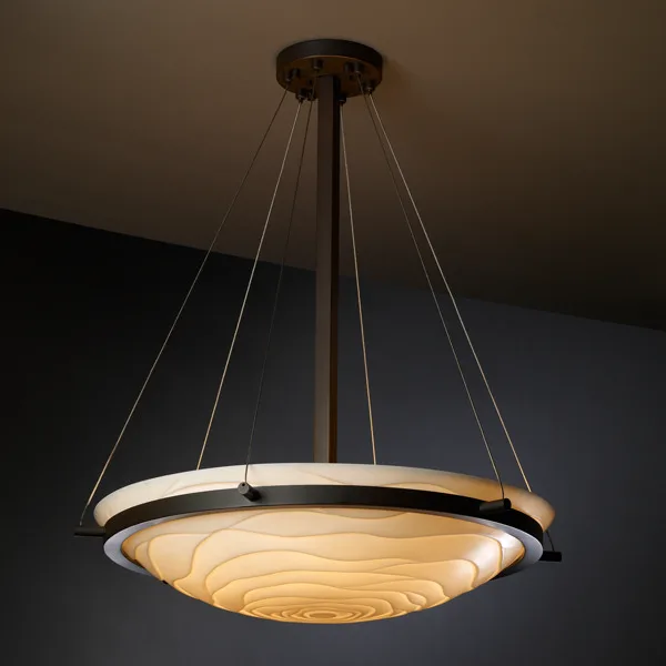 Porcelina Six Light Pendant in Dark Bronze