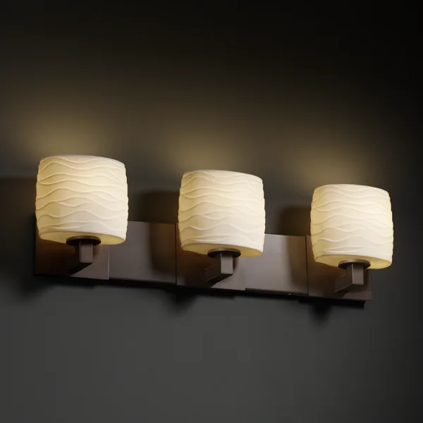 Limoges Three Light Bath Bar in Dark Bronze