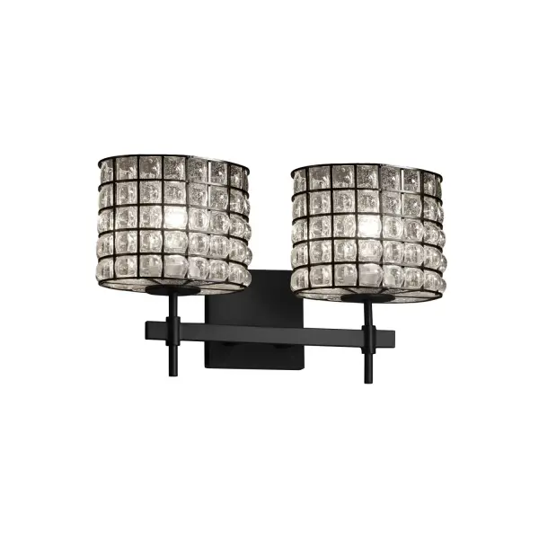 Collection: Wire Glass Finish: Matte Black Glass: Wire Cage w/ Blown Glass Notes: This fixture can be installed as an uplight or downlight Width: 15.50" Height: 9.50" Extension from Wall: 5.00" Top to Outlet: 6.50" Number of Bulbs: 2 Maximum Wattage: 100.00 W Safety Listing: Damp Safety Rating: Damp