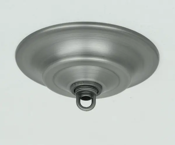 Brushed Nickel Cone Pendant Light with Chain - Image 3