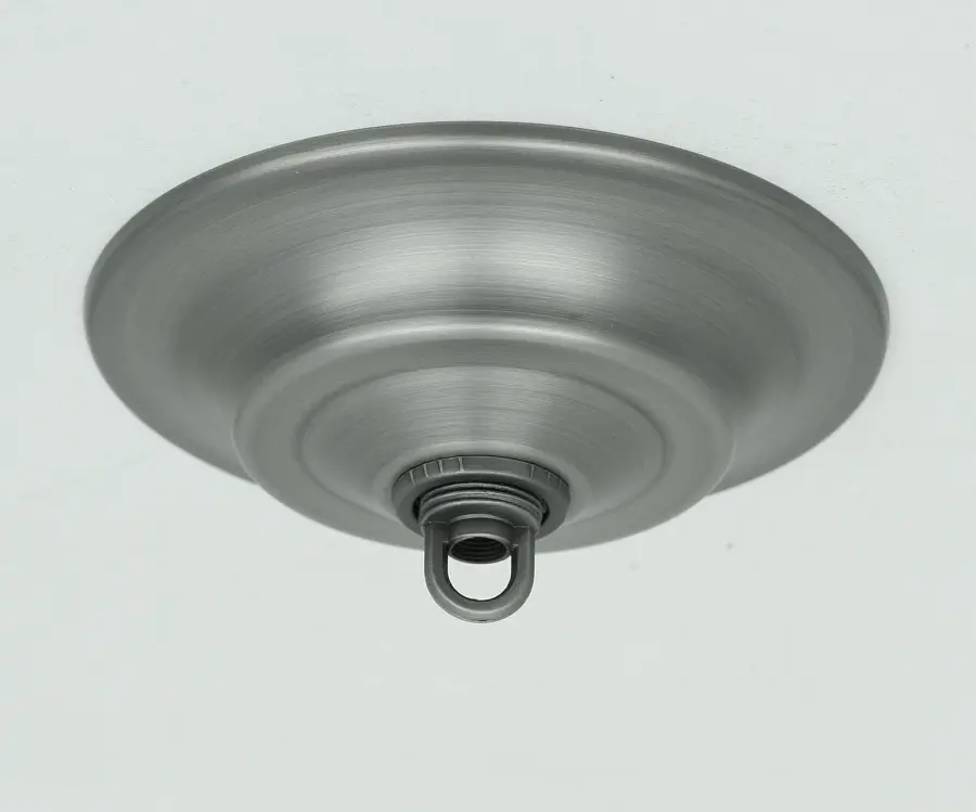 Brushed Nickel Cone Pendant Light with Chain - Image 3