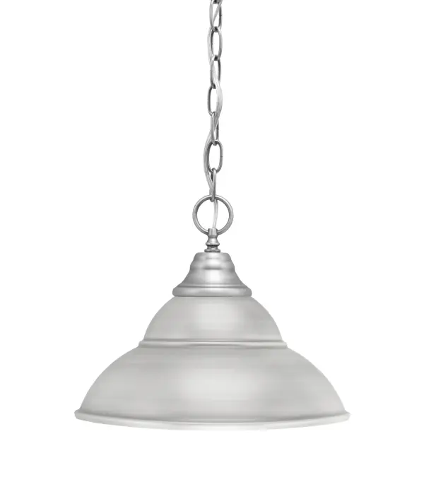 Toltec Lighting Chain Hung Pendant with Double Bubble Metal Shade - Image 1