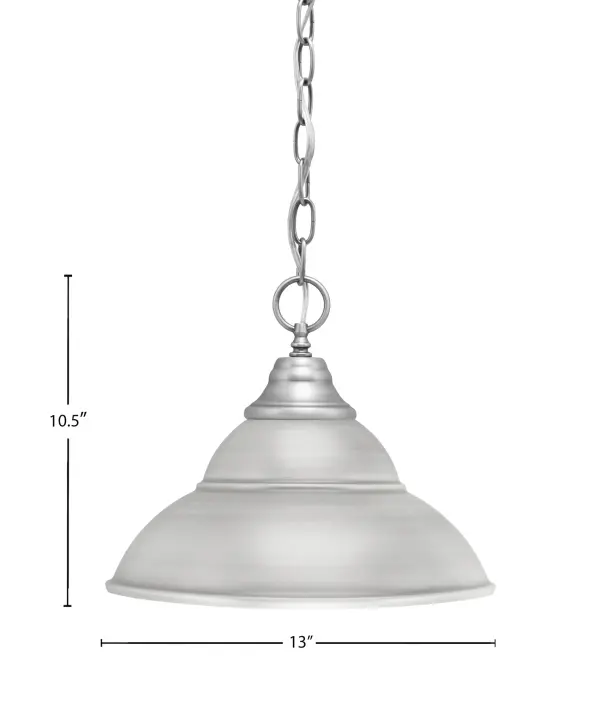 Toltec Lighting Chain Hung Pendant with Double Bubble Metal Shade - Image 2