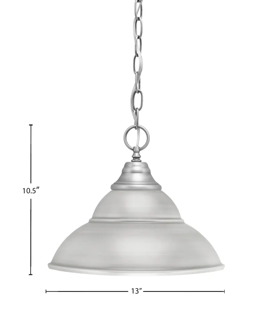 Toltec Lighting Chain Hung Pendant with Double Bubble Metal Shade - Image 2
