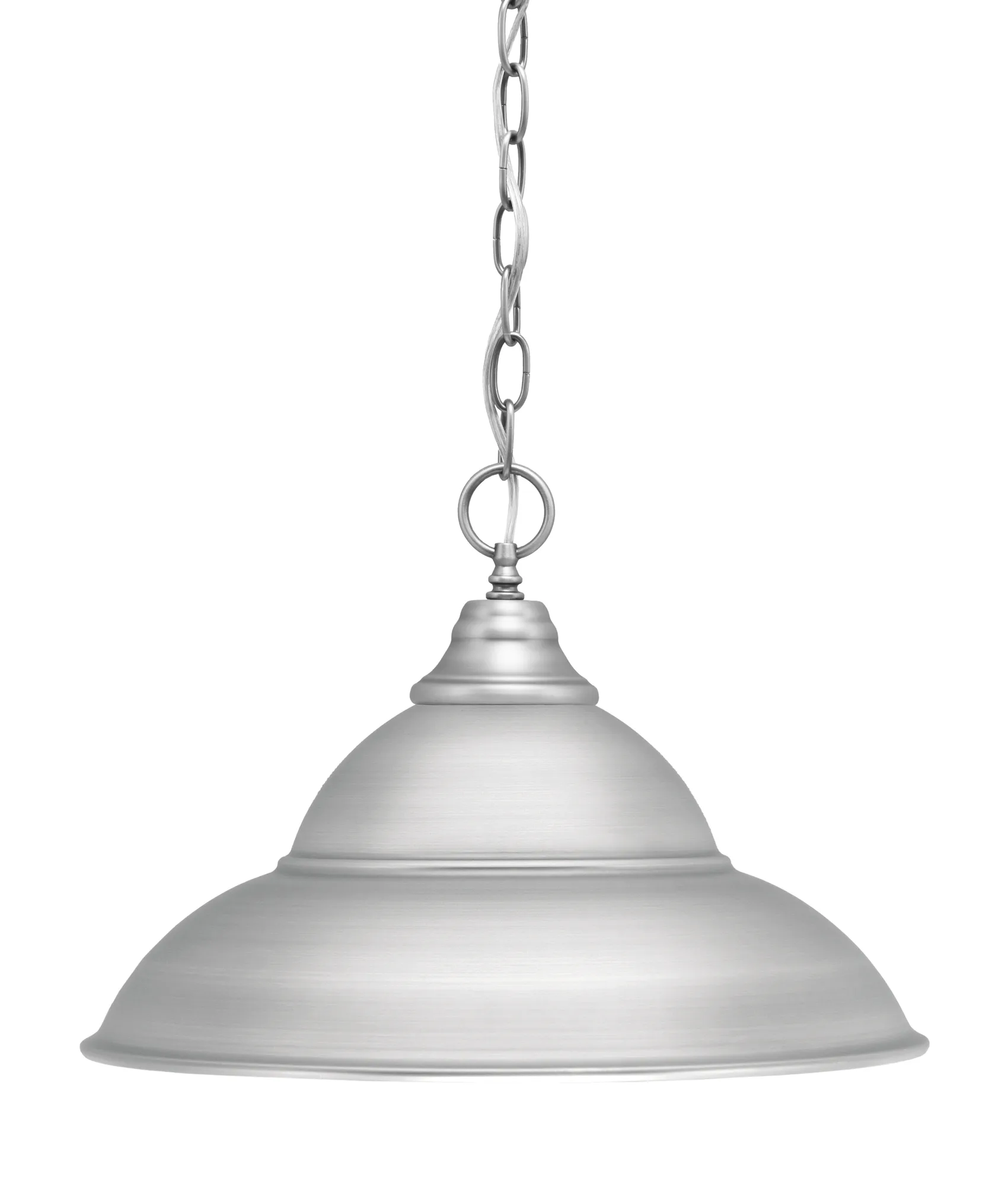 Brushed Nickel Double Bubble Chain Hung Pendant