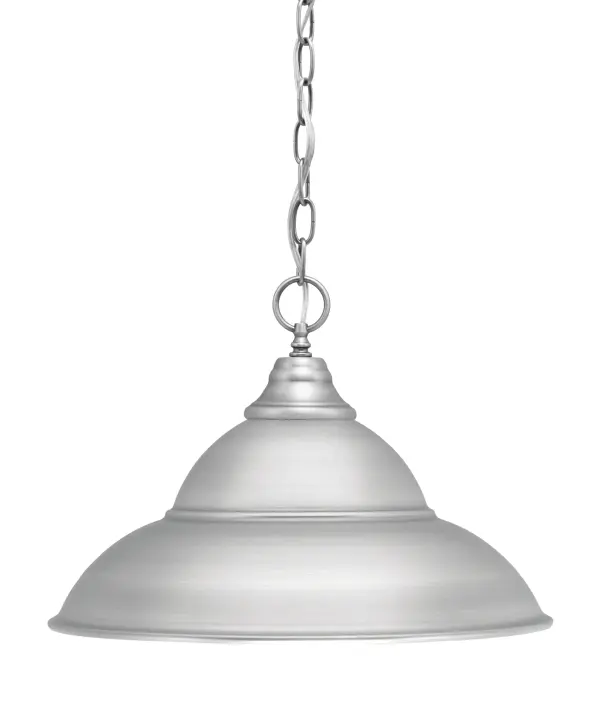 Brushed Nickel Double Bubble Chain Hung Pendant - Image 1