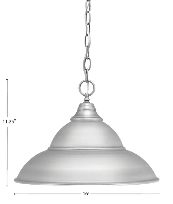 Brushed Nickel Double Bubble Chain Hung Pendant - Image 2