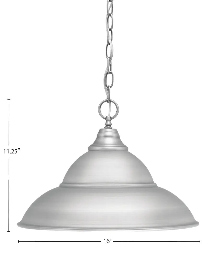Brushed Nickel Double Bubble Chain Hung Pendant - Image 2