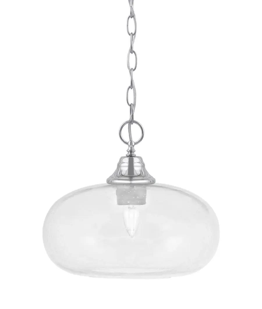 Toltec Lighting Chain Hung Pendant with Clear Bubble Glass - Image 1