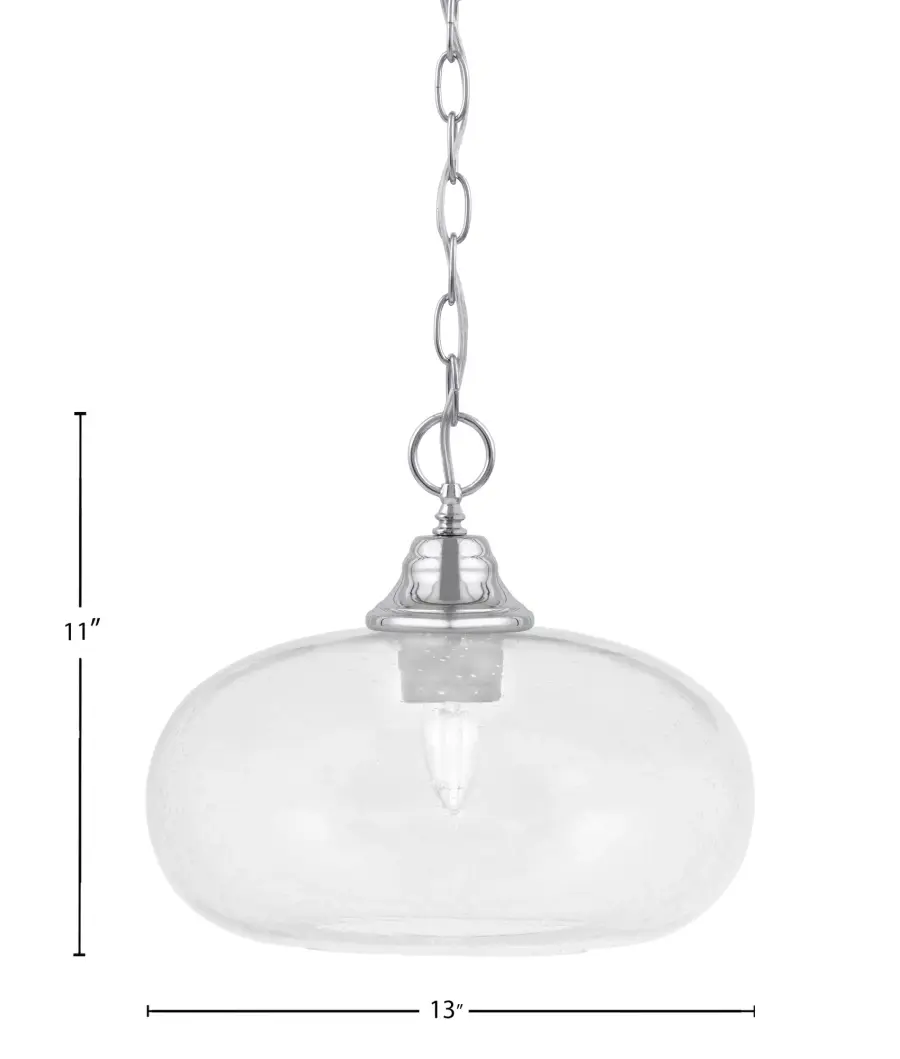 Toltec Lighting Chain Hung Pendant with Clear Bubble Glass - Image 2