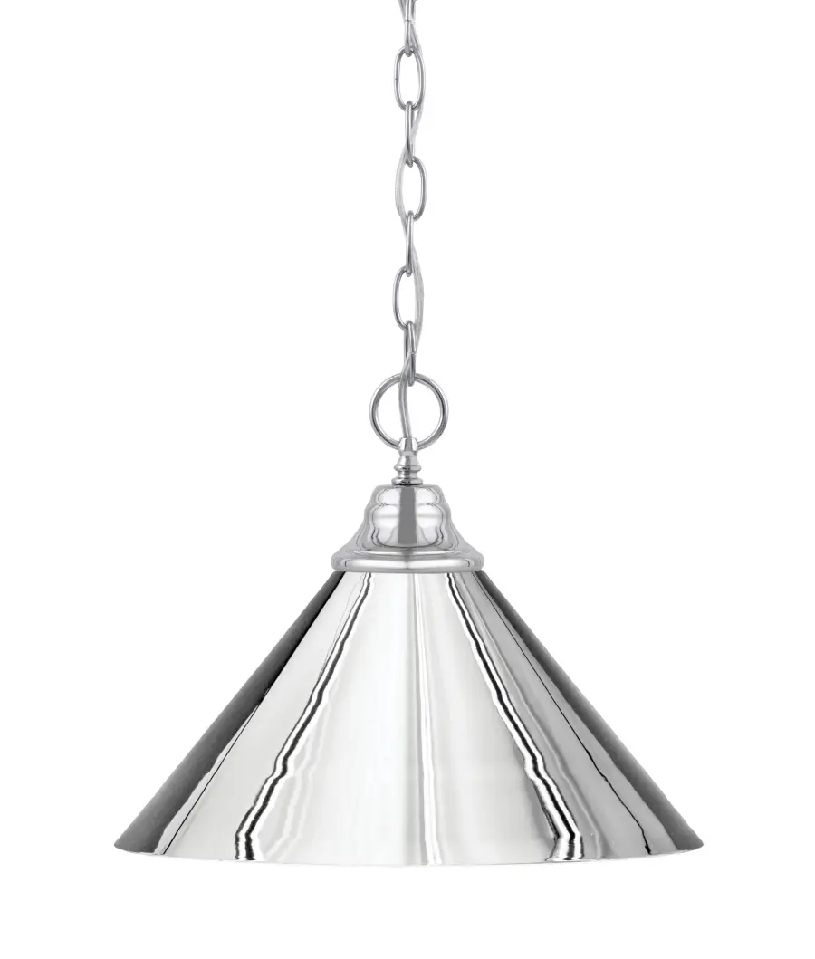 Chrome Cone Metal Shade Pendant Light - Image 1