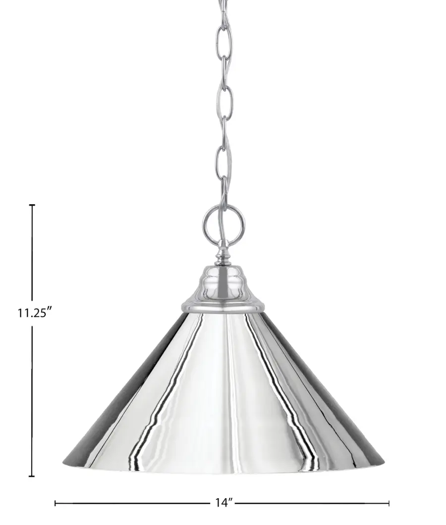 Chrome Cone Metal Shade Pendant Light - Image 2