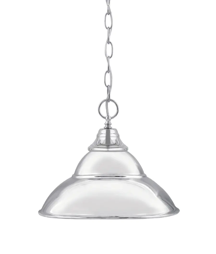Chrome Double Bubble Metal Shade Pendant - Image 1