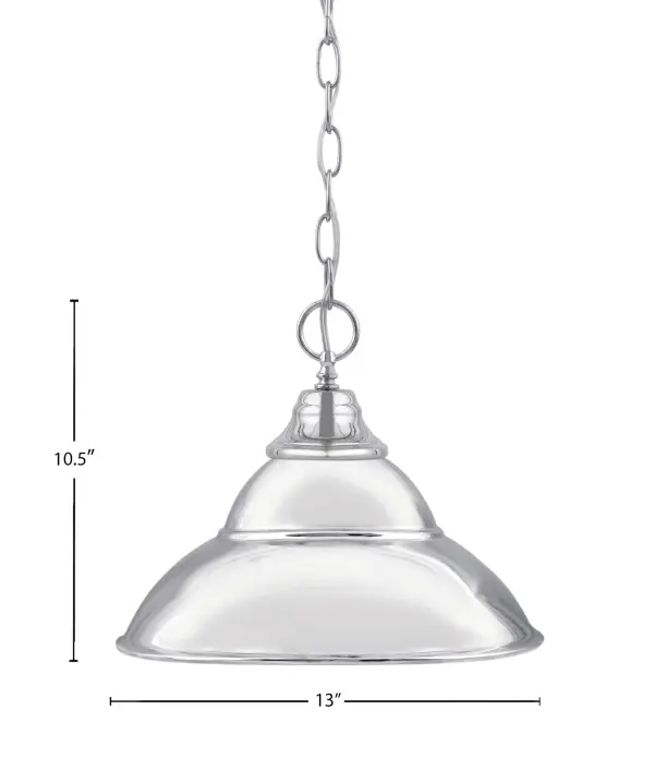 Chrome Double Bubble Metal Shade Pendant - Image 2