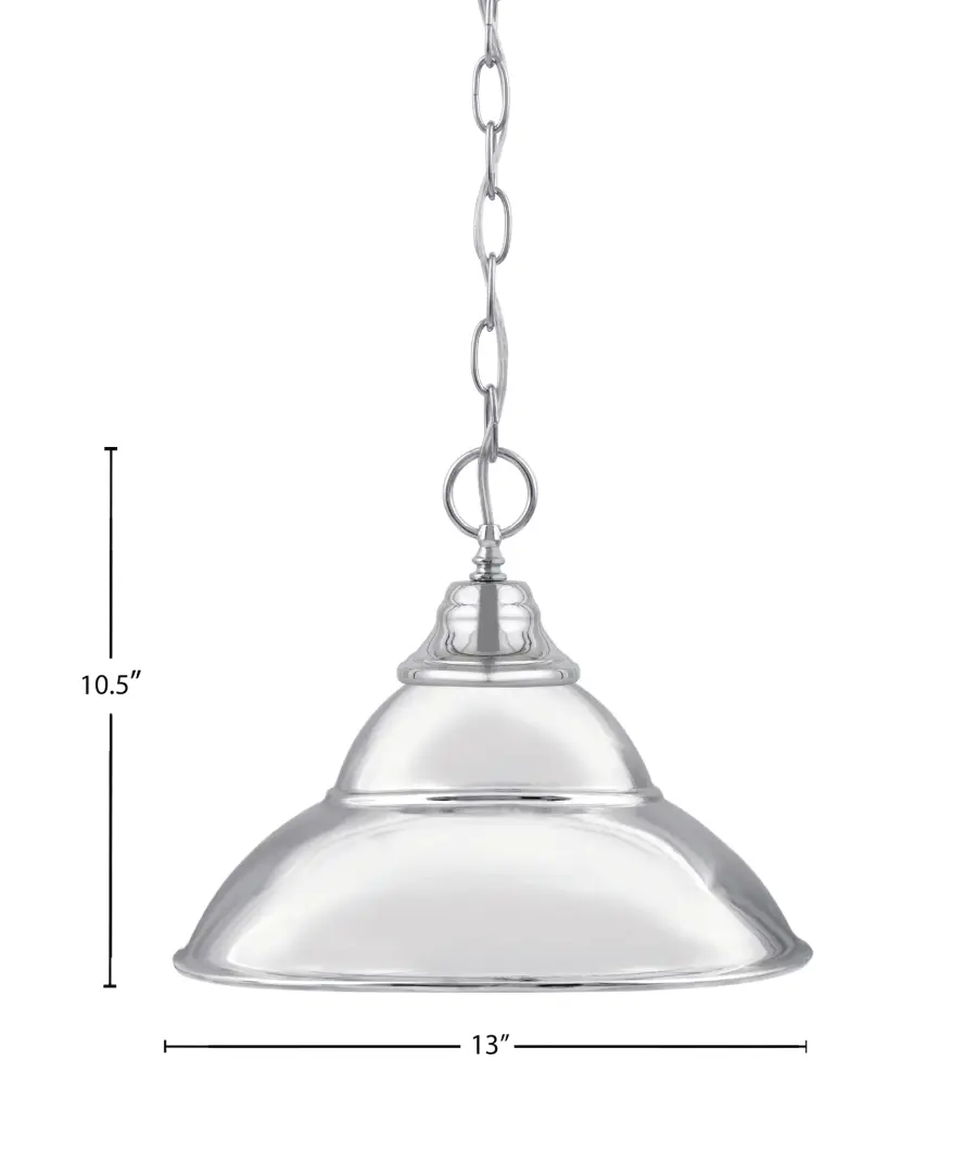Chrome Double Bubble Metal Shade Pendant - Image 2