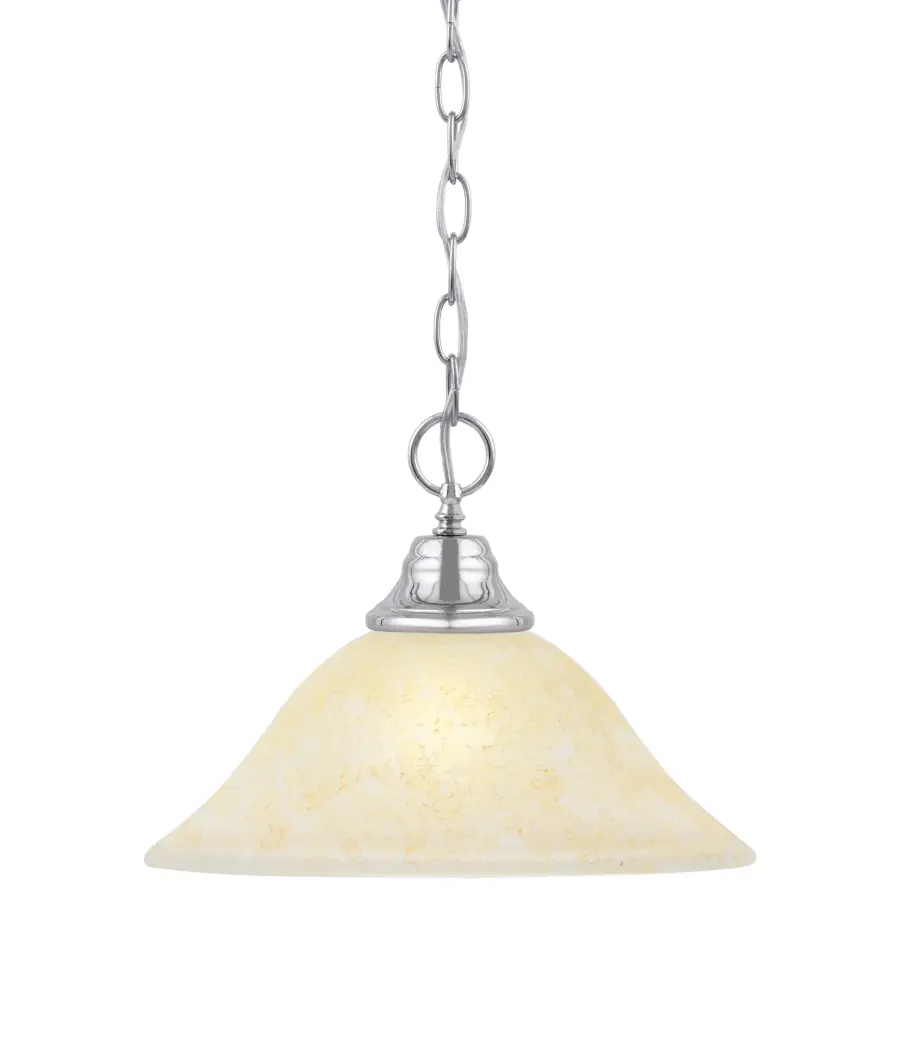 Toltec Lighting Chrome Pendant with Amber Marble Glass - Image 1