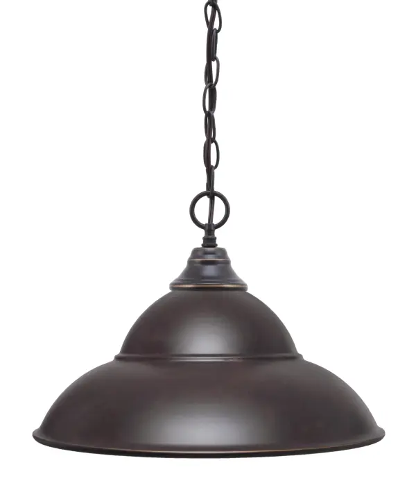 This chain-hung pendant combines industrial style with contemporary flair through its unique double bubble metal shade. The dark granite finish adds sophistication while the 16-inch diameter provides substantial lighting coverage.