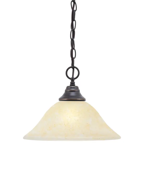 Toltec Lighting Chain Hung Pendant with Amber Marble Glass - Image 1