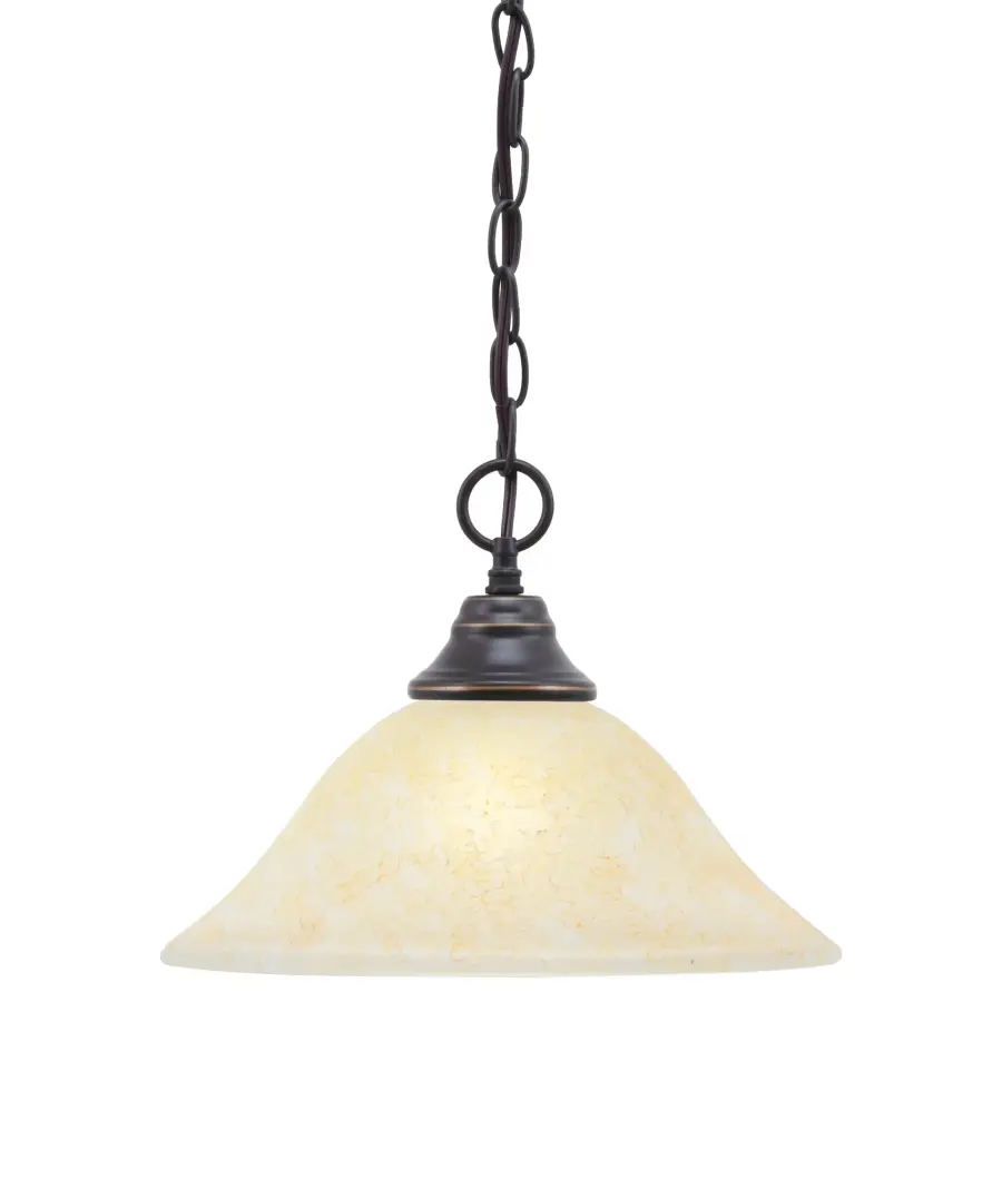 Toltec Lighting Chain Hung Pendant with Amber Marble Glass - Image 1