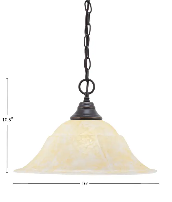 This 16" chain hung pendant combines a bold Dark Granite finish with elegant Frosted Crystal glass, creating striking visual contrast. Perfect for modern and transitional spaces, it offers exceptional versatility with adjustable height and sloped ceiling compatibility. - alternate view