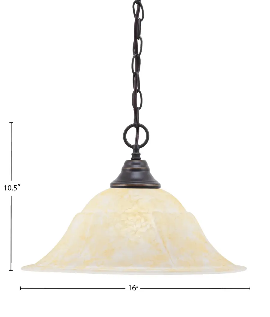 Chain Hung Pendant with Frosted Crystal Glass - Image 2