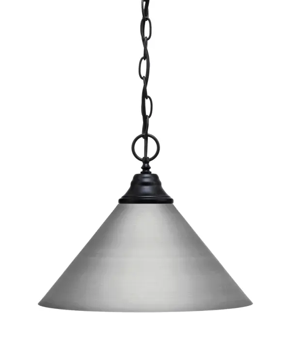 Toltec Lighting Chain Hung Pendant with Brushed Nickel Cone Shade - Image 1