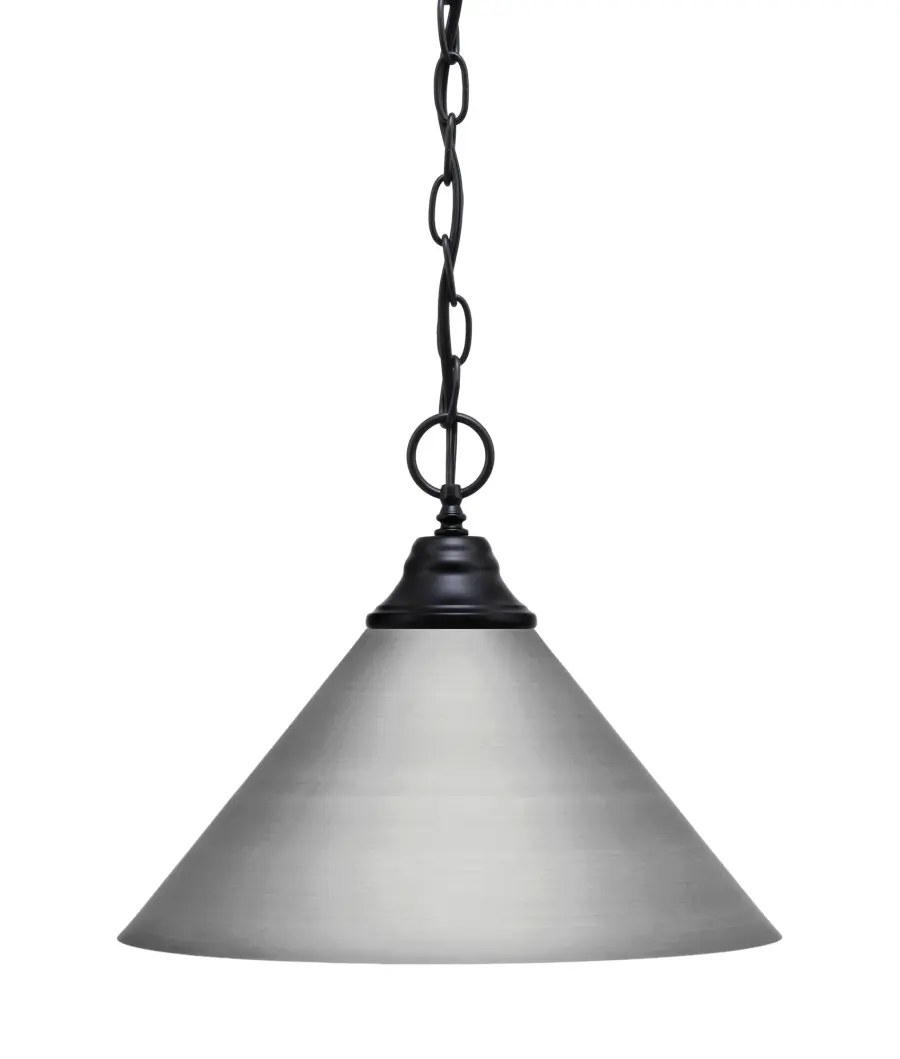Toltec Lighting Chain Hung Pendant with Brushed Nickel Cone Shade - Image 1