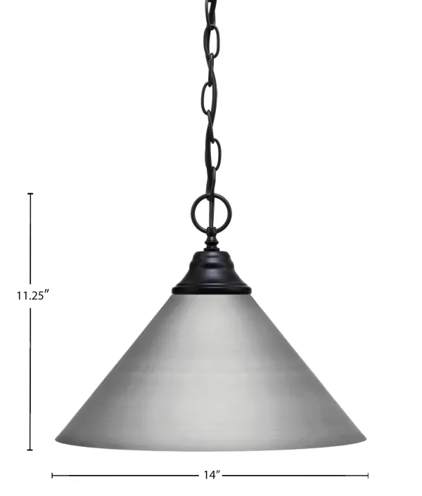 Toltec Lighting Chain Hung Pendant with Brushed Nickel Cone Shade - Image 2