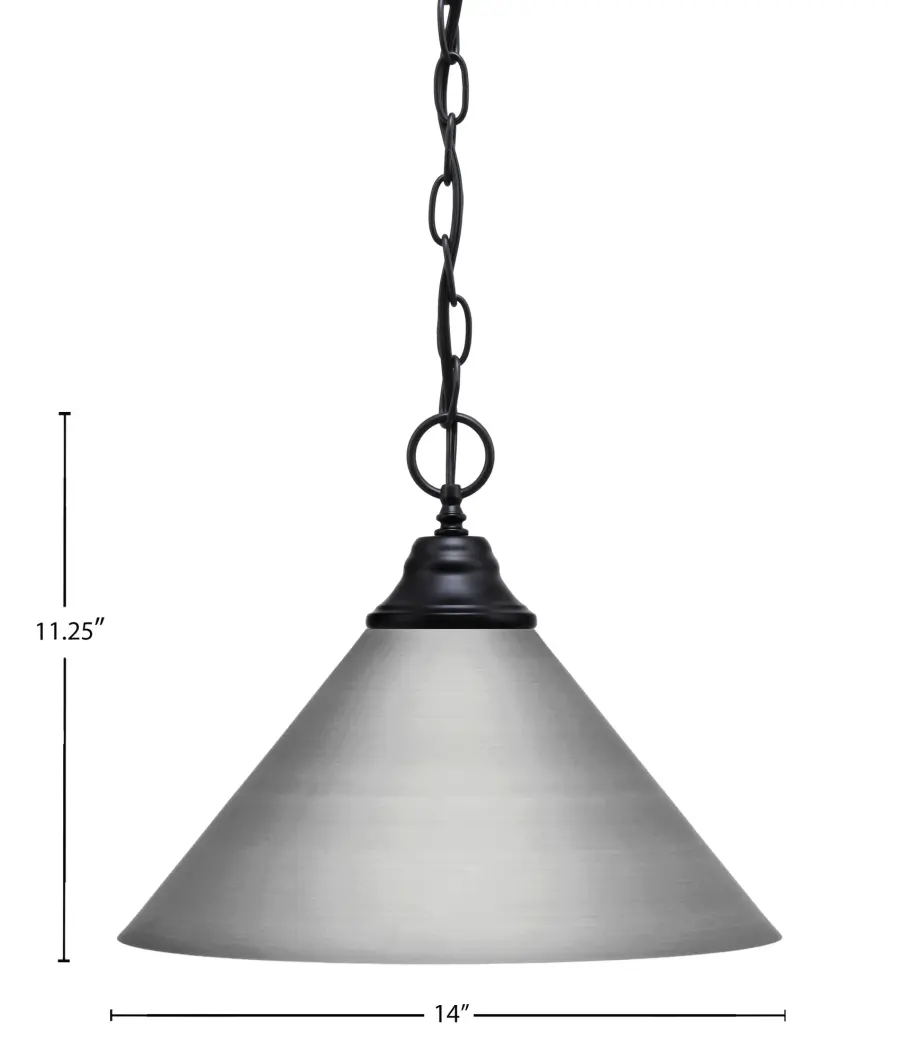 Toltec Lighting Chain Hung Pendant with Brushed Nickel Cone Shade - Image 2