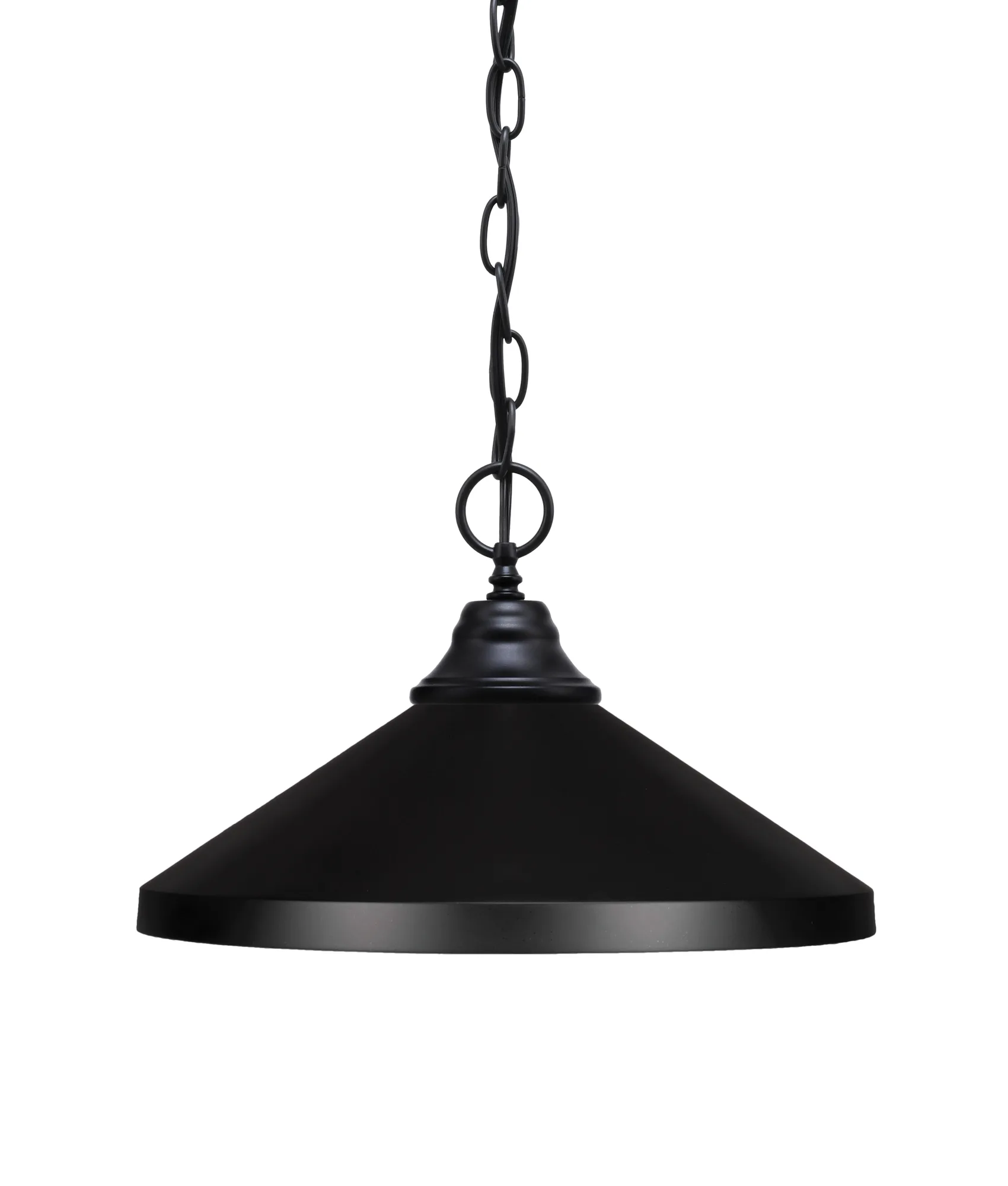 Toltec Lighting Chain Hung Pendant with Matte Black Cone Shade