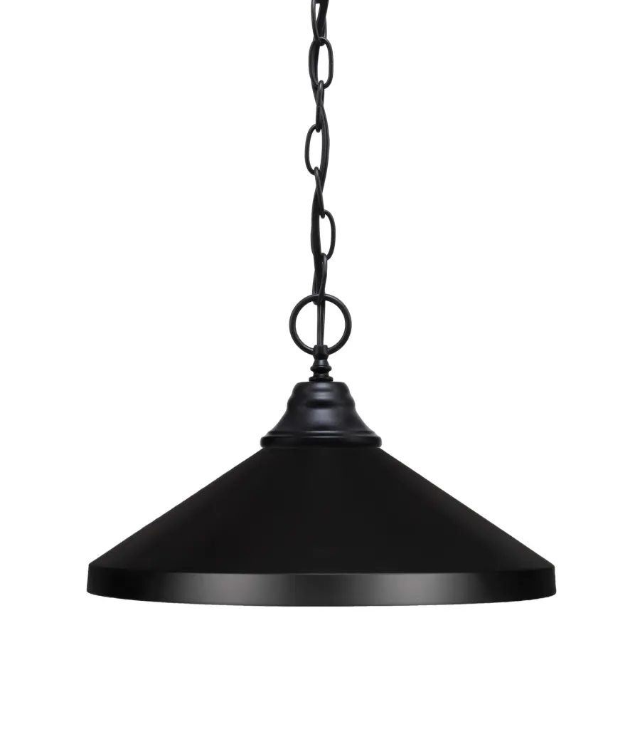 Toltec Lighting Chain Hung Pendant with Matte Black Cone Shade - Image 1