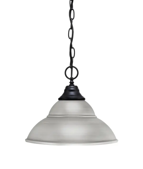 Toltec Lighting Chain Hung Pendant with Double Bubble Metal Shade - Image 1