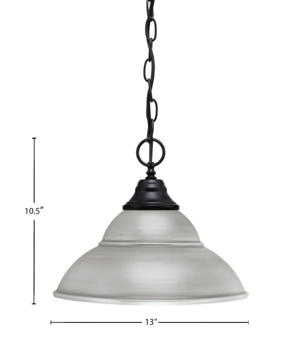 Toltec Lighting Chain Hung Pendant with Double Bubble Metal Shade - Image 2