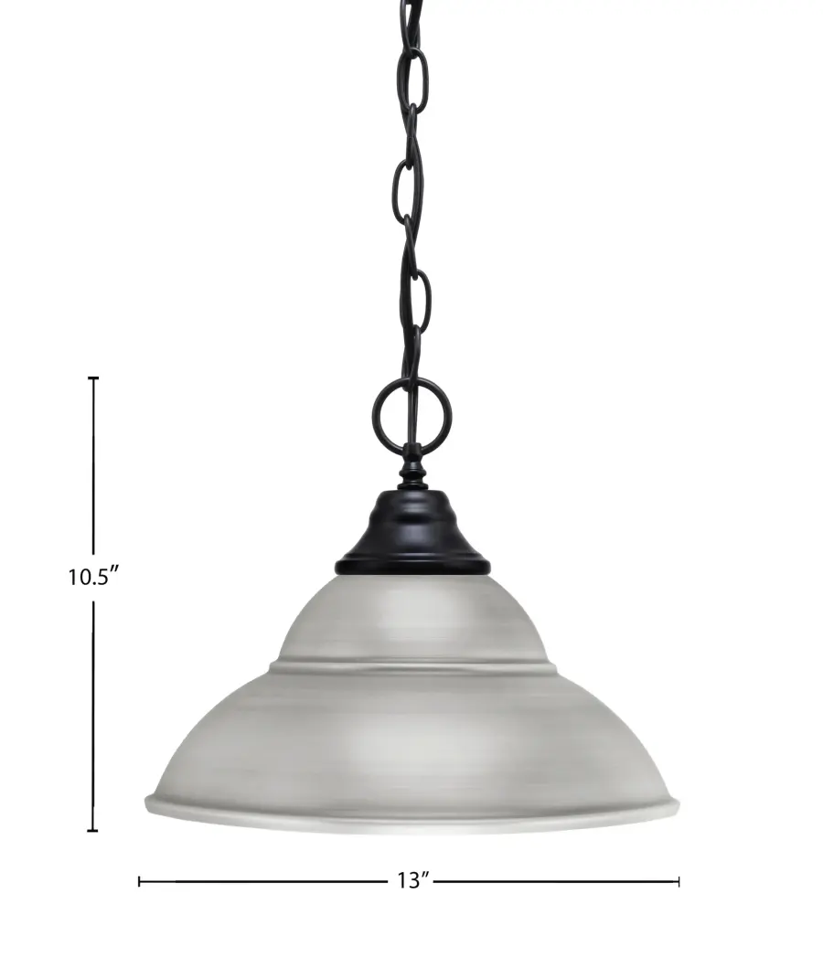 Toltec Lighting Chain Hung Pendant with Double Bubble Metal Shade - Image 2