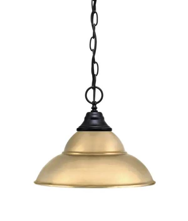 Toltec Lighting Chain Hung Pendant with New Age Brass Double Bubble Shade - Image 1