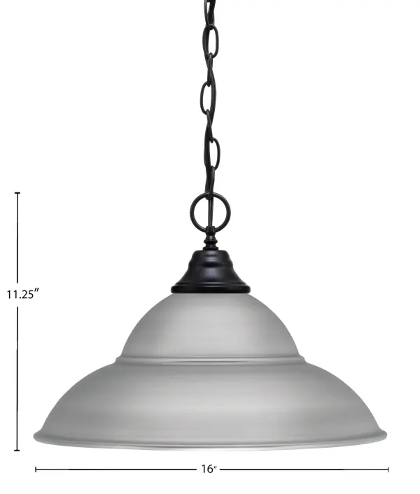 Toltec Lighting Chain Hung Pendant with Double Bubble Metal Shade - Image 2
