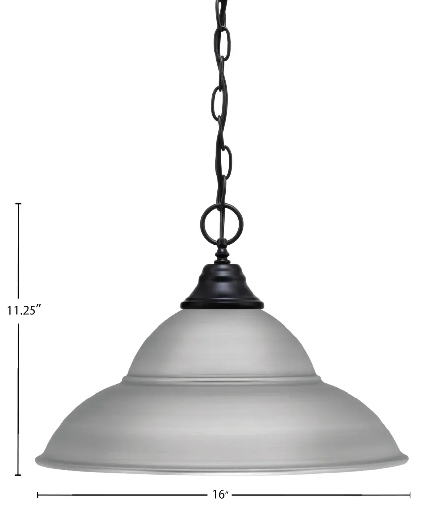 Toltec Lighting Chain Hung Pendant with Double Bubble Metal Shade - Image 2